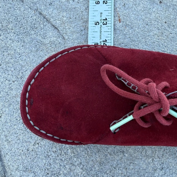 Clarks Originals FARAWAY FIELD red suede Oxford shoes size 7 1/2 (7.5) women’s - Picture 12 of 12
